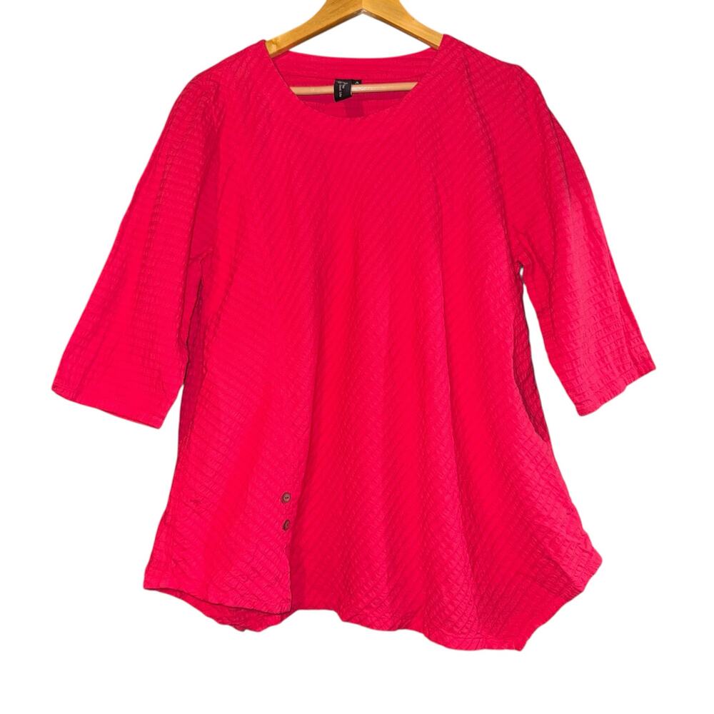 Focus Casual Life Asymmetrical Gauzy Textured Top Medium Lagenlook Art to Wear